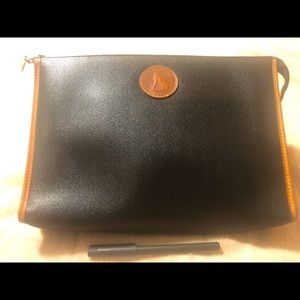 Francois Marot Paris Vintage Leather Clutch  in classic brown and black.